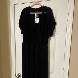 David & Dani Embroidered Black Dress